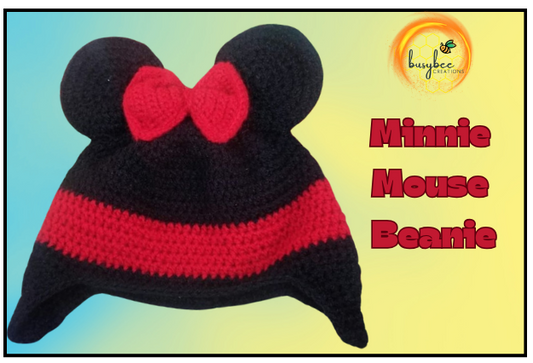 Crochet Minnie Mouse Beanie for girls